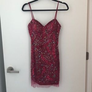 Spaghetti Strap Sequin Prom Dress